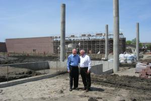 Philanthropist Richard O. Jacobson and Foundation Executive Director John Putney at the building site in May 2009