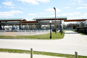 Completed arena and covered walkway