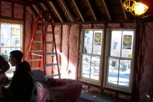 New windows and insulation in February 2007